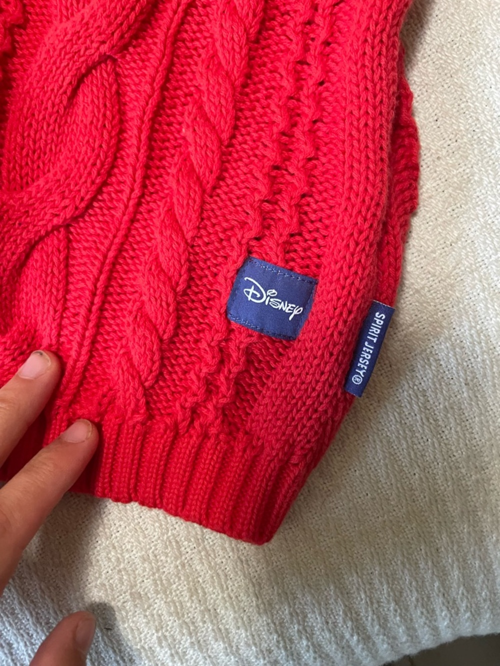 NWT Disney Spirit Jersey Cable Knit Cotton Sweater M Oversized Fit - Picture 6 of 12